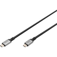 Digitus USB4 Gen 2x2 Kabel, USB-C Stecker > USB-C Stecker, 20Gbit/s schwarz/grau, 3 Meter, PD 3.0, Laden mit 60 Watt