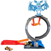 Hot Wheels City Angriff der Fledermaus Spielset mit Spielzeugauto im Maßstab 1:64, Rennbahn