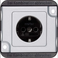 Merten Schutzkontakt-Steckdose Schuko Standard mit erhöhtem Berührungsschutz, 16 Ampere, 250 Volt aluminium, Retail
