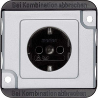 Merten Schutzkontakt-Steckdose Schuko Standard mit erhöhtem Berührungsschutz, 16 Ampere, 250 Volt aluminium, Retail