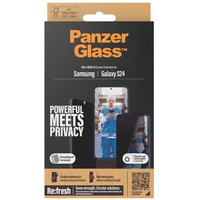 PanzerGlass Privacy Displayschutz, Schutzfolie transparent, Samsung Galaxy S24, EasyAligner