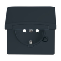 Busch-Jaeger Schutzkontakt-Steckdoseneinsatz Schuko IP44 mit erhöhtem Berührungsschutz, Unterputz anthrazit, Retail