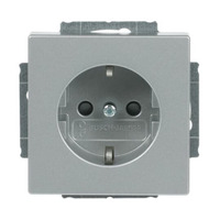 Busch-Jaeger Steckdosen-Einsatz Schutzkontakt 2-polig plus Erde 16 Ampere 250 Volt aluminium, Retail