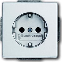 Busch-Jaeger Steckdosen-Einsatz Schutzkontakt 2-polig plus Erde 16 Ampere 250 Volt aluminium, Retail