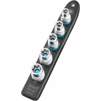 Hazet SmartRail 1/2" Steckschlüsseleinsatz-Satz Außen-Sechsrund, 5-teilig schwarz, E12 - E20, kurz