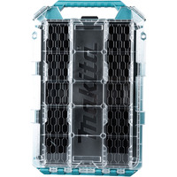 Makita MAKTRAK Organizer flach M, Werkzeugkiste blau/transparent, Transparenter Deckel