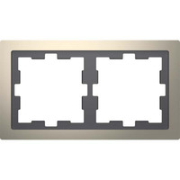 Merten Rahmen für zwei Einheiten, Metall, glänzend, mit Klemm- und Schraubbefestigung, IP20 nickel, Retail