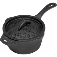 Petromax Gusseiserne Kasserolle kr1, mit Aroma-Profil-Deckel, Topf schwarz, Ø 18cm