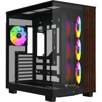Thermaltake View 380 XL WS ARGB , Tower-Gehäuse schwarz/holz, Tempered Glass x 2, Holz-Struktur