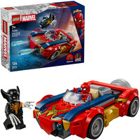 LEGO 76336 Marvel Super Heroes Spider-Man Auto vs. Venomized Wolverine, Konstruktionsspielzeug 