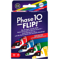 Mattel Phase zehn Flip Kartenspiel mit beidseitig bedruckten Karten und speziellen Flip-Karten 