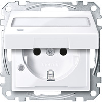 Merten Schutzkontaktsteckdose mit Klappdeckel und Schriftfeld Retail