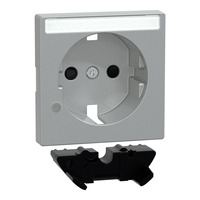 Merten Zentralplatte mit Linse für Kontrolllicht, erhöhter Berührungsschutz aluminium, Retail