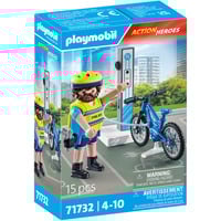 PLAYMOBIL 71732 Action Heroes Polizei Fahrradstreife, Konstruktionsspielzeug 