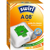 Swirl Staubsaugerbeutel A 08 ( A09 ) MicroPor 4 Beutel, 1 Abluftfilter