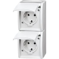 Busch-Jaeger Schutzkontakt Zweifachsteckdose weiß, Retail