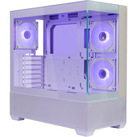 Cooler Master Elite 690 White, Tower-Gehäuse weiß/holz, Tempered Glass x 2