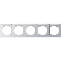 Gira Abdeckrahmen 5-fach waagerecht bruchsicher, Abdeckung aluminium, Retail