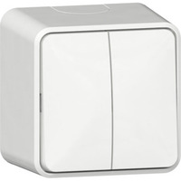 Gira Wippschalter mit Montageplatte Serienschalter Kunststoff halogenfreier schlag- und bruchsicherer Thermoplast weiß, Retail