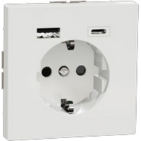 Merten Schutzkontakt Steckdose mit USB Ladegerät Typ MEG2367-6035, Unterputz, 16 Ampere, 250 Volt weiß (glänzend), Retail