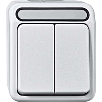 Merten Serienschalter einpolig mit Steckklemmen, Aufputz, Schutzart IP44, 10 Ampere weiß (matt), Retail