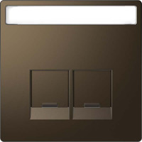 Merten Zentralplatte 2fach mit Schriftfeld und integrierten Verschlussschiebern bronze, Retail
