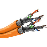 goobay Duplex-Netzwerkkabel Cat.7a S/FTP (PiMF) Dca orange, 50 Meter, doppelt geschirmt