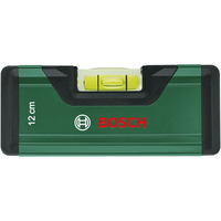 Bosch Heimwerken & Garten DIY Wasserwaage 12cm grün, mit V-Nut und flachgefrästem Boden