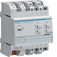 Hager Schalt- und Jalousieausgang KNX 4-fach 16 Ampere C-Last, Aktor Retail
