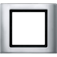 Merten Rahmen einfach Aluminium Typ 400160, Kunststoff, lackiert, glänzend, Schutzart IP44 aluminium, Retail
