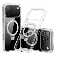 Nevox StyleShell SHOCKFlex mit Standfunktion, Handyhülle transparent, iPhone 17 Pro Max, kompatibel mit MagSafe