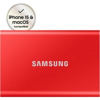 SAMSUNG Portable SSD T7 1TB, Externe SSD rot, USB-C 3.2 Gen 2 (10 Gbit/s), extern