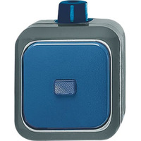 Busch-Jaeger Wechselschalter Aufputz Basiselement mit Komplettgehäuse Typ 2601/6 WDI blau, Retail