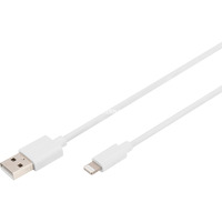 Digitus USB 2.0 Daten-/Ladekabel USB-A > Lightning, MFI zertifiziert weiß, 1 Meter, PD, Laden mit bis zu 12 Watt