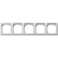 Gira Abdeckrahmen 5-fach glänzend, Abdeckung weiß, Retail