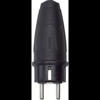 Merten Vollgummi Schutzkontaktstecker 3-polig 16 Ampere 250 Volt Typ 123851 schwarz, Retail