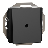 Merten Zentralplatte mit zentraler Abdeckplatte für Leitungsauslass, Abdeckung schwarz (matt), Retail