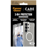 PanzerGlass Flagship 3-in-1 Set transparent/weiß, Samsung Galaxy S25 Ultra, QI-kompatibel, EasyAligner