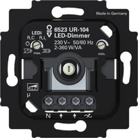 Busch-Jaeger LED-Dimmer 2- und 3-Draht mit Neutralleiter-Klemme, Typ 6523 UR-104 schwarz (matt), Retail