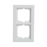 Busch-Jaeger Rahmen zwei-fach, Designlinie Busch-axcent pur, Glas, glänzend, Schutzart IP20 weiß (glänzend), Retail