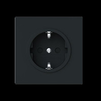 Busch-Jaeger Schutzkontakt-Steckdose Typ F Safety+ mit erhöhtem Berührungsschutz, Unterputz, 16 Ampere, 250 Volt schwarz (matt), Retail