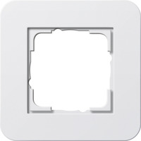 Gira Abdeckrahmen einfach mit Trägerrahmen, glänzende Oberfläche, Kunststoff, Thermoplast weiß (glänzend), Retail