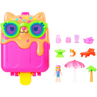 Mattel Polly Pocket Eiskätzchen-Schatulle Spielset mit Minipuppe und Zubehör 