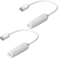 Ubiquiti Easy Cable Verlängerungskabel Cat.6a F/UTP, 2er Pack weiß, 15cm Kabel, wasserdichte Kappe