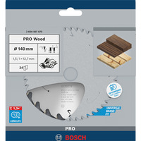 Bosch Professional PRO Wood cordless Kreissägeblatt, Ø 140mm, 24Z Bohrung 12,7mm, für Akku-Handkreissägen