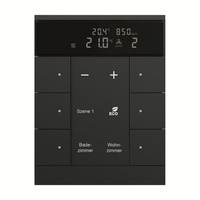 Busch-Jaeger Heizungs-, Lüftungs- und Klimagerät mit CO2- und Feuchtesensor, Raumtemperaturregler, KNX-Bus schwarz (matt), Retail