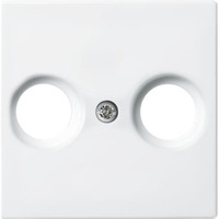 Busch-Jaeger Zentralscheibe alpinweiß für Antennensteckdose, Typ 2531-914, 1 Modul, Unterputz, Abdeckung weiß (glänzend), Retail