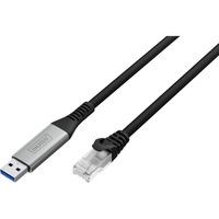 Digitus USB-A 3.2 Gen1 > RJ-45 Ethernet Kabel, 1Gbit/s, Adapter schwarz, 2 Meter, 10/100/1.000Mbit/s