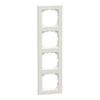 Merten Rahmen vierfach, Typ MEG4040-3619, Abdeckrahmen aus Thermoplast, glänzend, IP20, IK02 weiß (glänzend), Retail