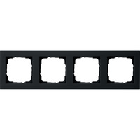 Gira Abdeckrahmen vierfach, lackiert, matt, Kunststoff, Unterputzmontage, Schutzart IP20 schwarz (matt), Retail